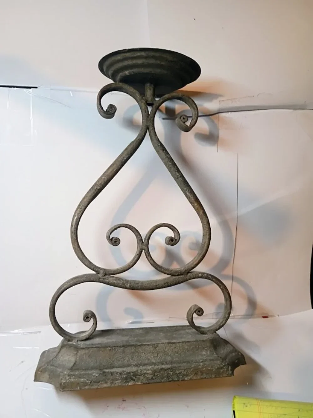 Set of 2 Vintage 1990 Scrollwork Metal Candle Holders